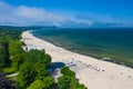 Sopot Beach Aerial View. Sopot resort in Poland from above. Sopot is major tourist destination in Poland