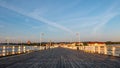 The Sopot Pier and beautiful cityview/cityscape of Sopot, Poland. Amazing sunrise. Royalty Free Stock Photo