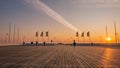 The Sopot Pier in the city of Sopot. The pier is the longest wooden pier in Europe. Royalty Free Stock Photo