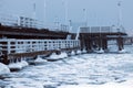 Sopot pier in winter scenery