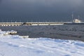 Sopot pier in winter scenery