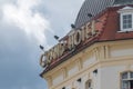 Grand Hotel inscription. Grand Hotel in Sopot is a historic five-star hotel located in Sopot