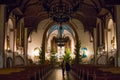 SOPOT, POLAND - DECEMBER 20, 2017: Christmas interior of the Garrison Church of St George in Sopot. Originally Evangelist, the Royalty Free Stock Photo