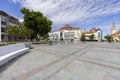 Sopot\'s Friends Square with Spa House and Sopot Lighthouse at the Baltic sea, Sopot, Poland Royalty Free Stock Photo