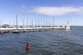 View on port for boats and cruise ships at Sopot pier in the Gulf of GdaÃâsk in the Baltic Sea, Sopot, Poland Royalty Free Stock Photo