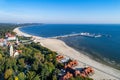 Sopot resort with pier and beach, Poland. Aerial view Royalty Free Stock Photo