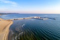 Wooden pier with marina and yachts in Sopot resort, Poland. Royalty Free Stock Photo