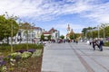 Sopot\'s Friends Square with Spa House and Sopot Lighthouse at the Baltic sea, Sopot, Poland