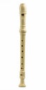 Soprano Descant recorder. Plastic recorder flute isolated on white background with copy space for text.