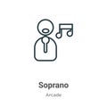 Soprano outline vector icon. Thin line black soprano icon, flat vector simple element illustration from editable entertainment