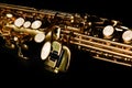 Soprano saxophone on black background Royalty Free Stock Photo