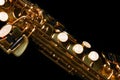 Soprano saxophone on black background Royalty Free Stock Photo
