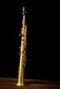 Soprano saxophone on black background Royalty Free Stock Photo