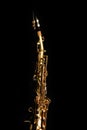 Soprano saxophone on black background Royalty Free Stock Photo