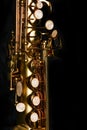 Soprano saxophone on black background Royalty Free Stock Photo