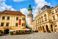 Sopron historical city center with Fire tower, Hungary Royalty Free Stock Photo