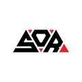 SOR triangle letter logo design with triangle shape. SOR triangle logo design monogram. SOR triangle vector logo template with red Royalty Free Stock Photo