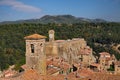 Sorano, Grosseto, Tuscany, Italy: landscape of the medieval village on the Tuscan hills with the ancient fortress Masso Leopoldino