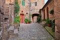 Sorano, Grosseto, Tuscany, Italy: alley in the medieval village Royalty Free Stock Photo