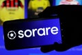 Sorare editorial. Illustrative photo for news about Sorare - an NFT-based online fantasy football video game
