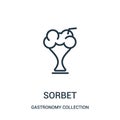 sorbet icon vector from gastronomy collection collection. Thin line sorbet outline icon vector illustration