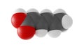 sorbic acid molecule, food preservative e200 molecular structure, isolated 3d model van der Waals Royalty Free Stock Photo