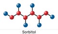 Sorbitol, glucitol molecule. It is polyhydric alcohol with a sweet taste Royalty Free Stock Photo