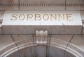 Sorbonne Engraving Stone Royalty Free Stock Photo