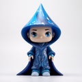 Sorcerer Vinyl Toy In Elvish Style Coat With Blue Hood