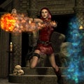 Sorceress with fireball