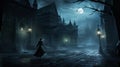 Sorceress Of The Night: Dark Cyan And Gray Concept Art Wallpapers