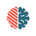 Sore human brain colored icon. Cerebral edema, infected organ, stroke, brain cancer symbol