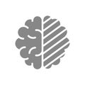 Sore human brain gray icon. Cerebral edema symbol.