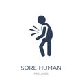 sore human icon. Trendy flat vector sore human icon on white background from Feelings collection