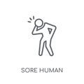 sore human linear icon. Modern outline sore human logo concept o