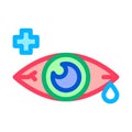 Sore Sick Tear Eye Organ Icon Thin Line Vector