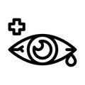 Sore Sick Tear Eye Organ Icon Thin Line Vector Royalty Free Stock Photo