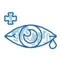 Sore Sick Tear Eye Organ doodle icon hand drawn illustration Royalty Free Stock Photo