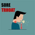 Sore Throat, Acute Respiratory Disorders vector Illustration