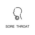 Sore throat flat icon