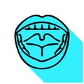 Sore throat line icon, vector pictogram of flu or cold symptom Royalty Free Stock Photo