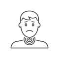 Sore throat related vector thin line icon.