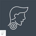 Sore Throat related vector thin line icon.