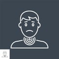 Sore Throat related vector thin line icon.