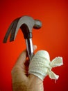 Sore Thumb with Hammer Royalty Free Stock Photo