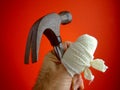 Sore Thumb with Hammer Royalty Free Stock Photo