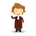Soren Kierkegaard cartoon character. Vector Illustration. Royalty Free Stock Photo