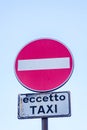 Sorentto Italy February 22nd 2016 Italian sign for road signs