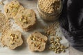 Sorghum ghee cookies. Ghee cookies with sorghum flour. Commonly called Nankhatai Royalty Free Stock Photo