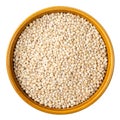 Sorghum groats in round bowl cutout on white Royalty Free Stock Photo